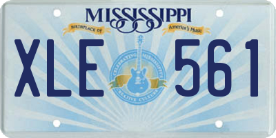 MS license plate XLE561
