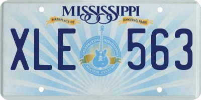 MS license plate XLE563