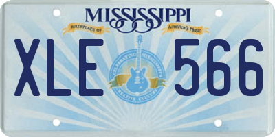 MS license plate XLE566
