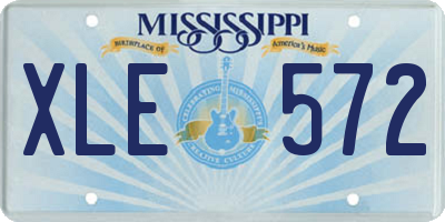 MS license plate XLE572