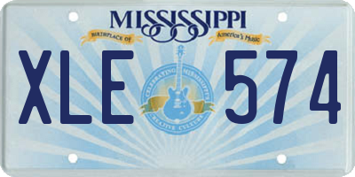 MS license plate XLE574