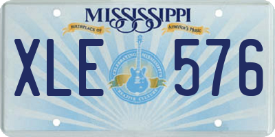 MS license plate XLE576