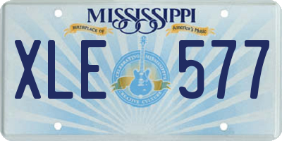 MS license plate XLE577