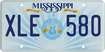 MS license plate XLE580