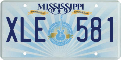 MS license plate XLE581