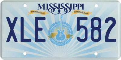 MS license plate XLE582