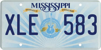 MS license plate XLE583