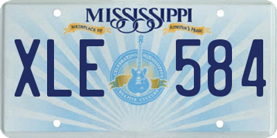 MS license plate XLE584