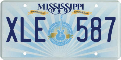 MS license plate XLE587