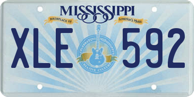 MS license plate XLE592