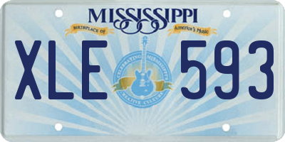 MS license plate XLE593