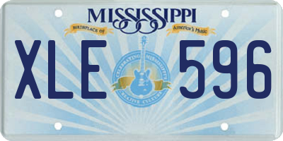 MS license plate XLE596