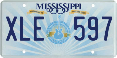 MS license plate XLE597