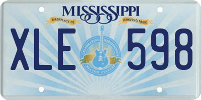 MS license plate XLE598