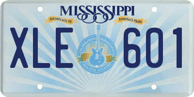 MS license plate XLE601
