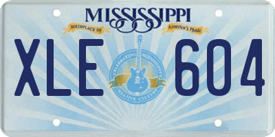 MS license plate XLE604