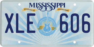 MS license plate XLE606