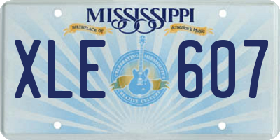 MS license plate XLE607