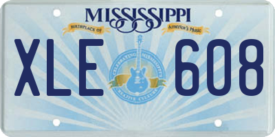 MS license plate XLE608