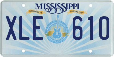MS license plate XLE610