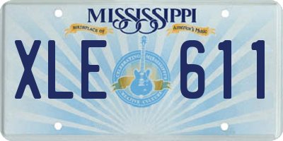 MS license plate XLE611