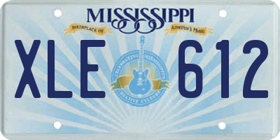 MS license plate XLE612