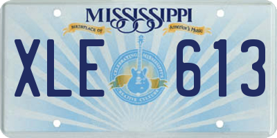 MS license plate XLE613