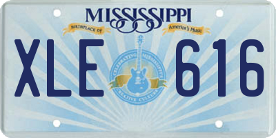 MS license plate XLE616