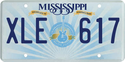 MS license plate XLE617