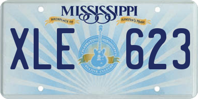MS license plate XLE623