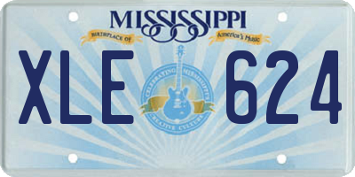 MS license plate XLE624