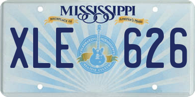 MS license plate XLE626