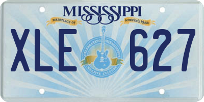 MS license plate XLE627