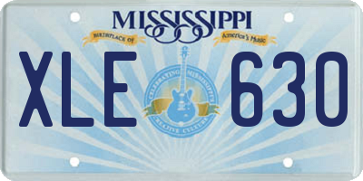 MS license plate XLE630