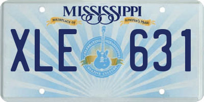 MS license plate XLE631