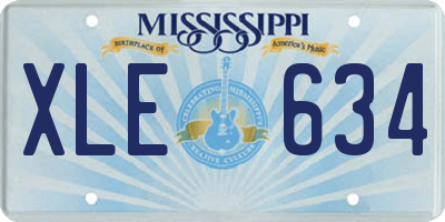 MS license plate XLE634