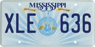 MS license plate XLE636