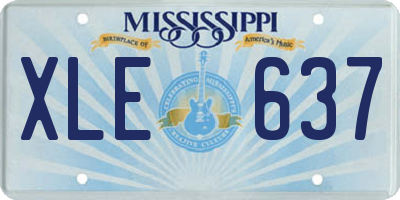 MS license plate XLE637
