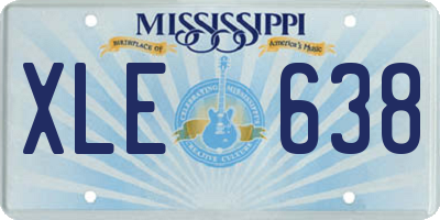 MS license plate XLE638