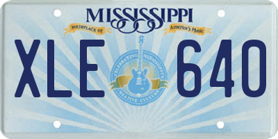 MS license plate XLE640