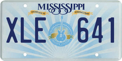 MS license plate XLE641