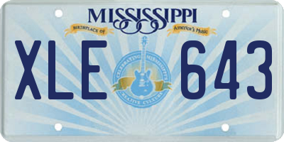 MS license plate XLE643