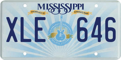 MS license plate XLE646