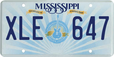 MS license plate XLE647