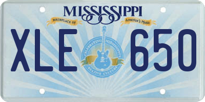 MS license plate XLE650
