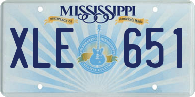 MS license plate XLE651