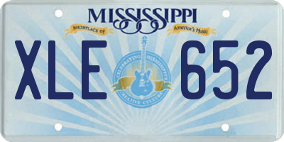 MS license plate XLE652