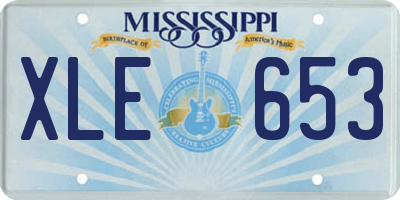 MS license plate XLE653