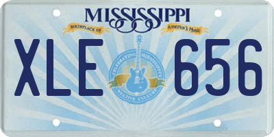 MS license plate XLE656
