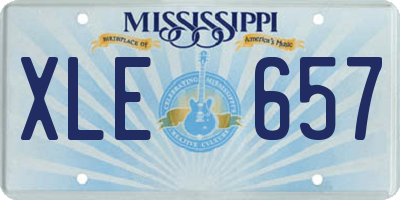 MS license plate XLE657
